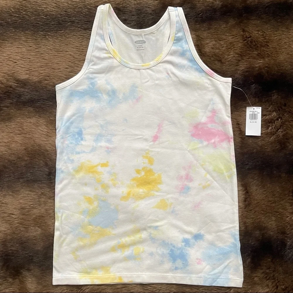 Old Navy Girl’s Rainbow Tie-Dye Racerback Tank Size XL